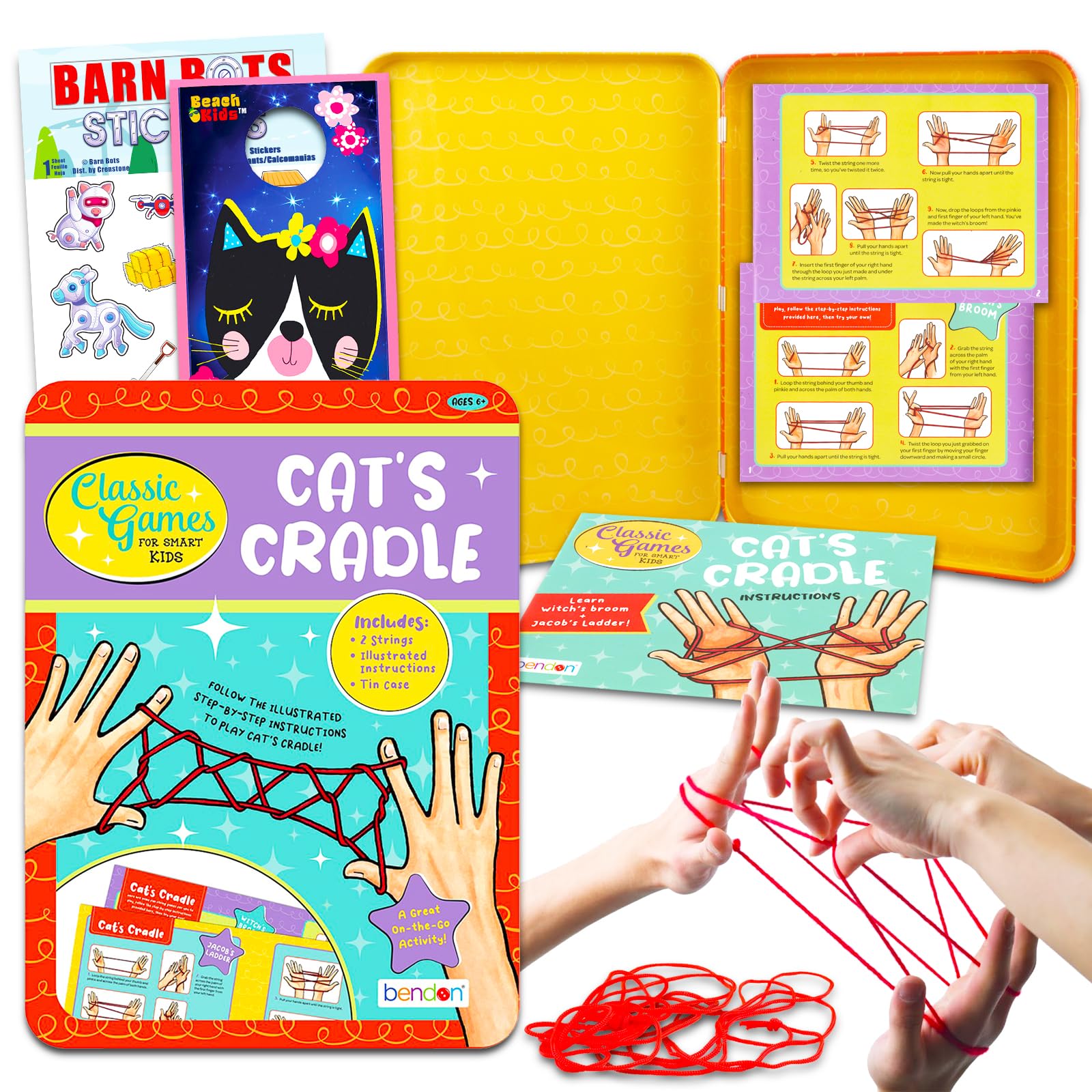 Amazon.com: Cat's Cradle Game Kit for Kids - Bundle with String